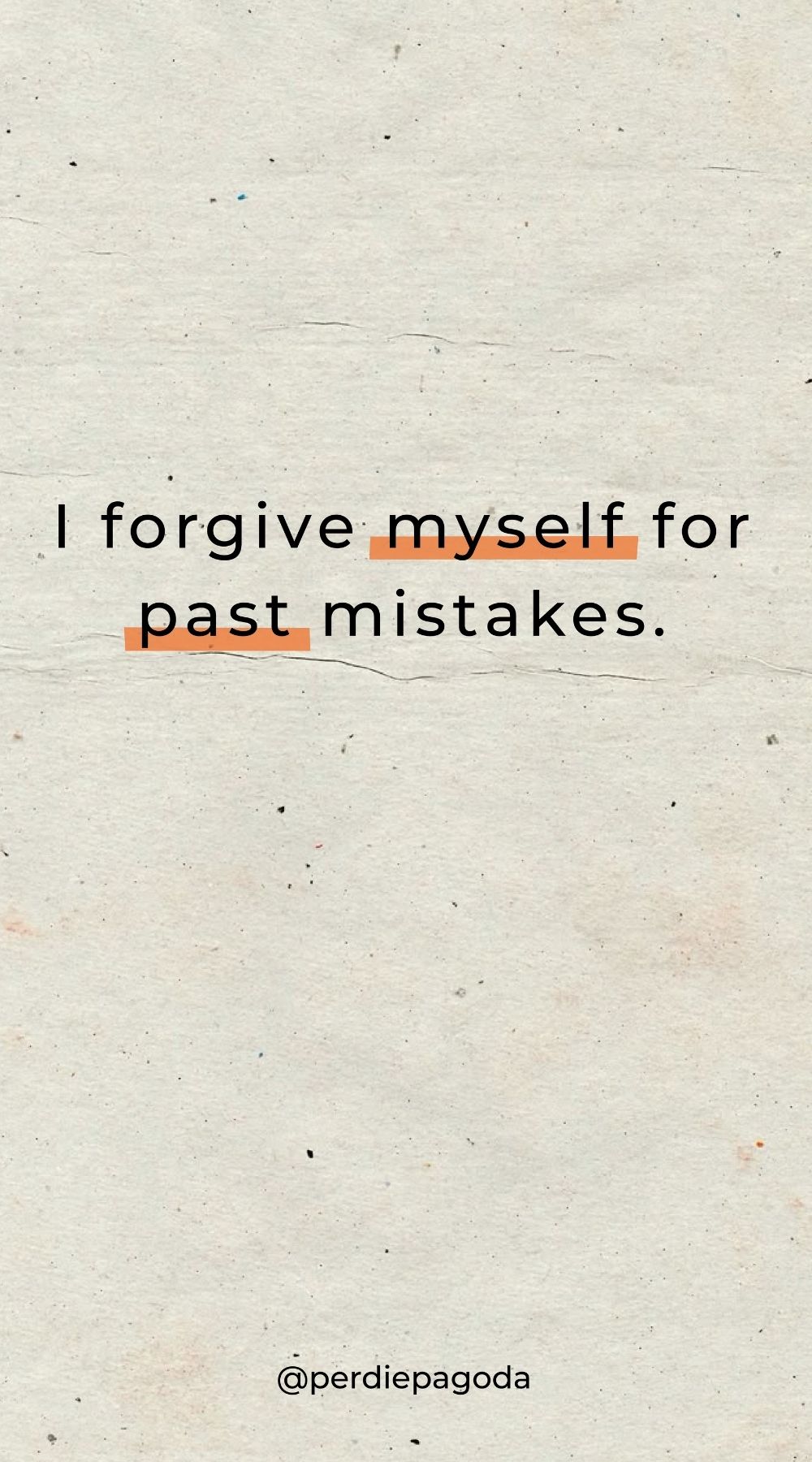 Healing affirmation that reads I forgive myself for past mistakes, supporting self compassion and emotional growth.
