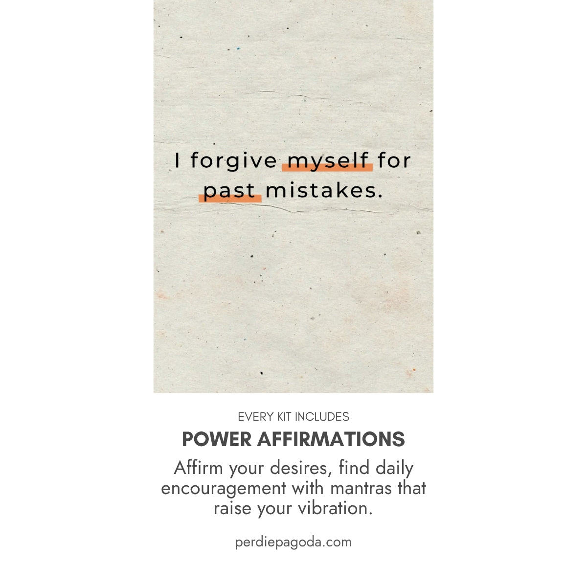 Healing affirmation that reads I forgive myself for past mistakes, supporting self compassion and emotional growth.