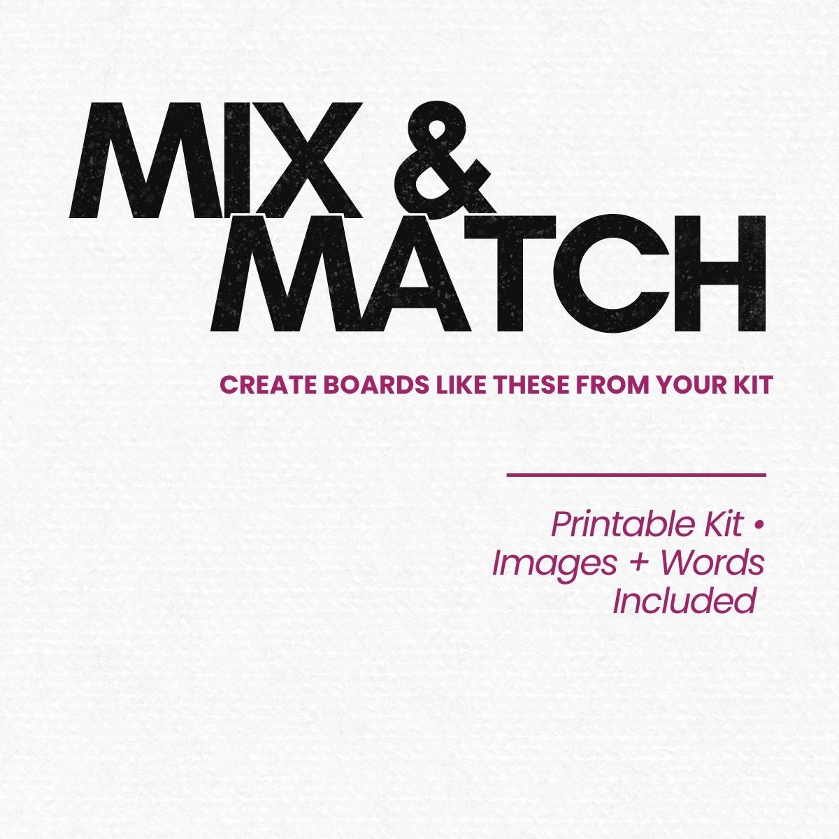 Perdie Pagoda complete collection volumes one and two mix and match vision board kit examples cover page showing printable images and words for creating custom manifestation boards.
