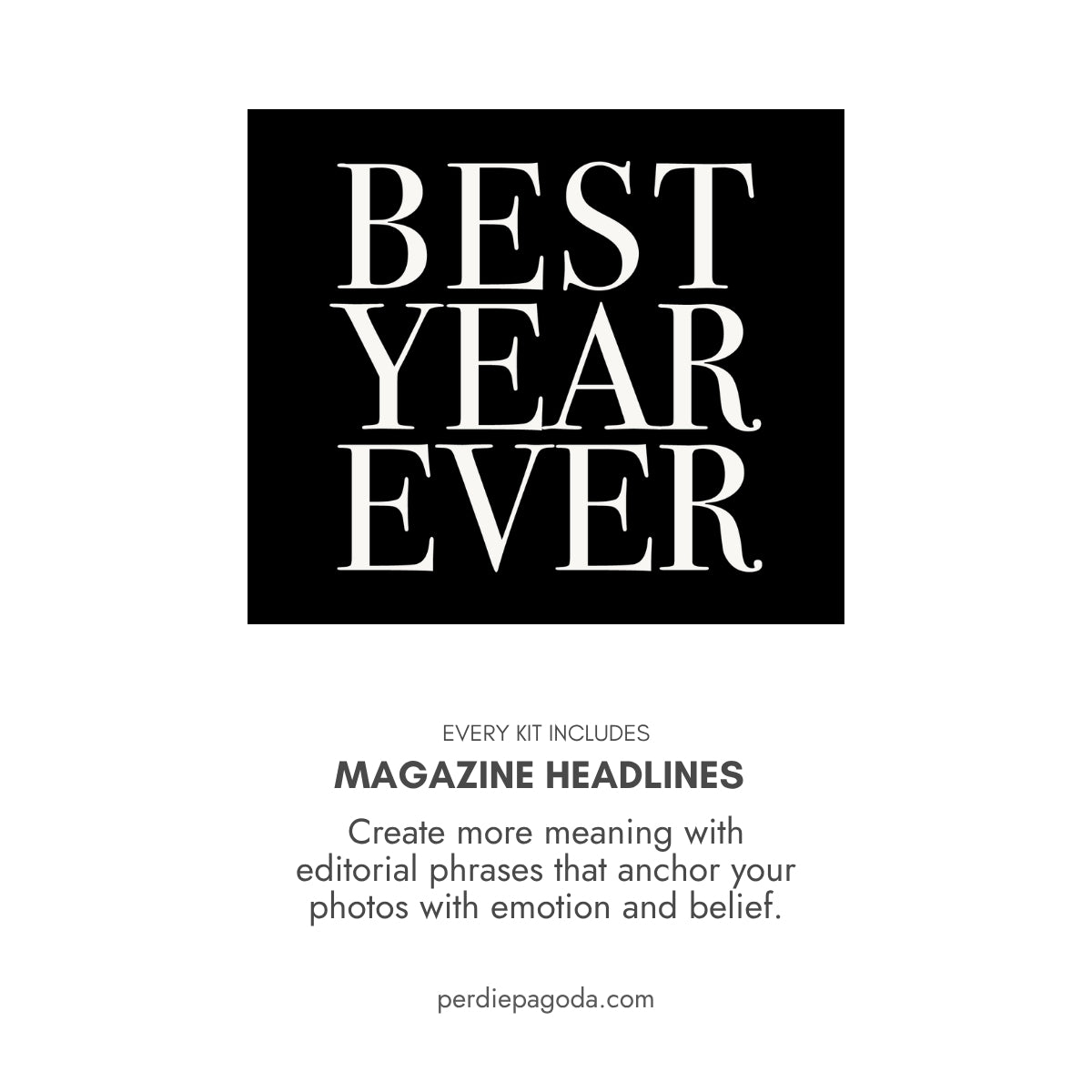 Magazine-style headline graphic reading “Best Year Ever” in bold white text on a black background, representing career success, financial wins, and aspirational goal setting.