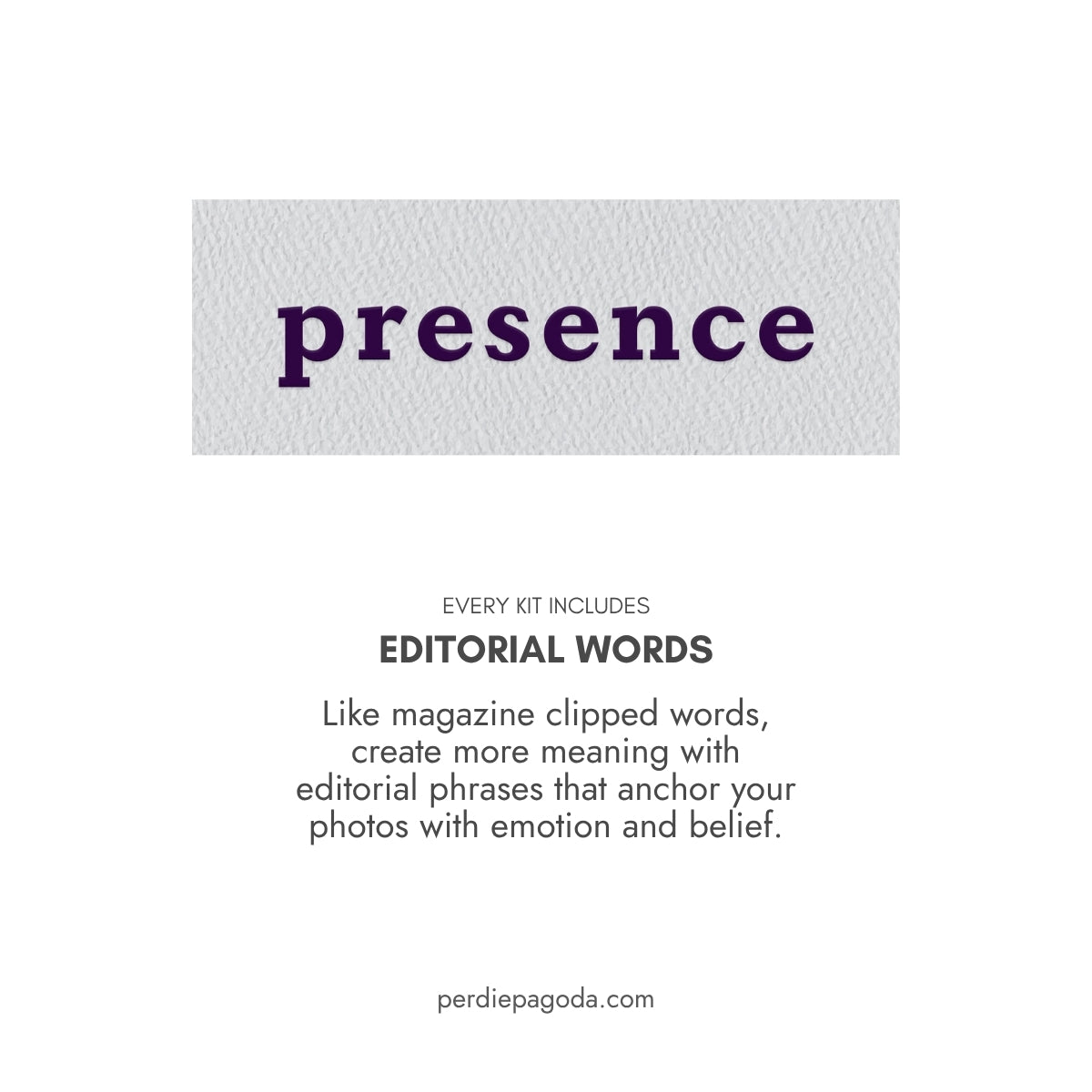 Minimal typographic word art reading “presence,” symbolizing mindfulness, emotional availability, and being fully present in relationships.