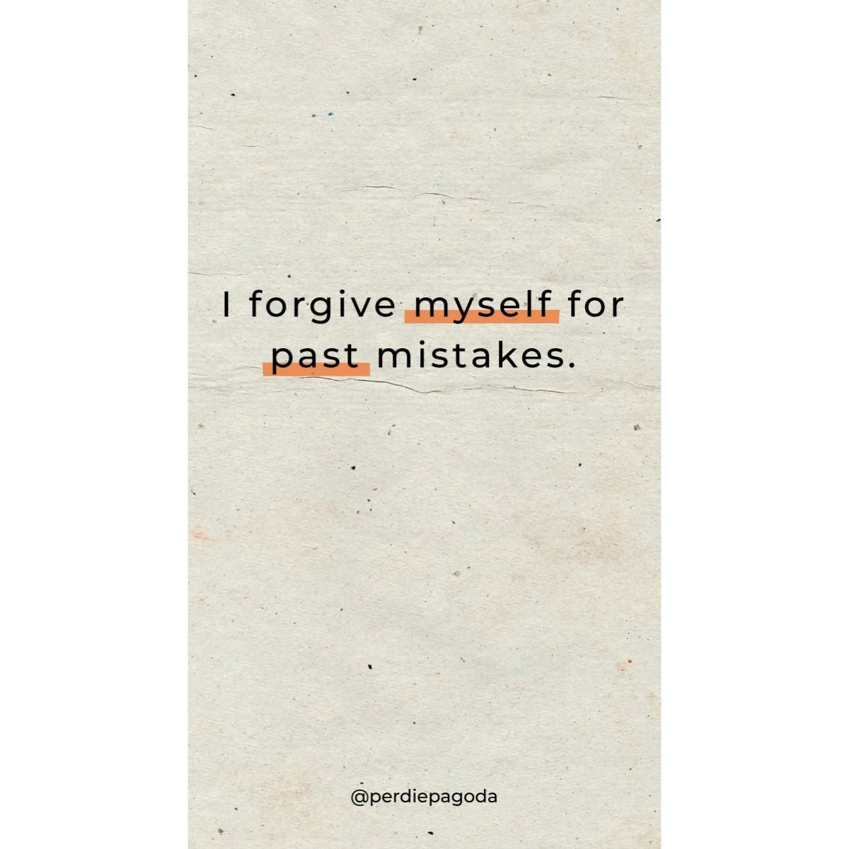 Healing affirmation that reads I forgive myself for past mistakes, supporting self compassion and emotional growth.