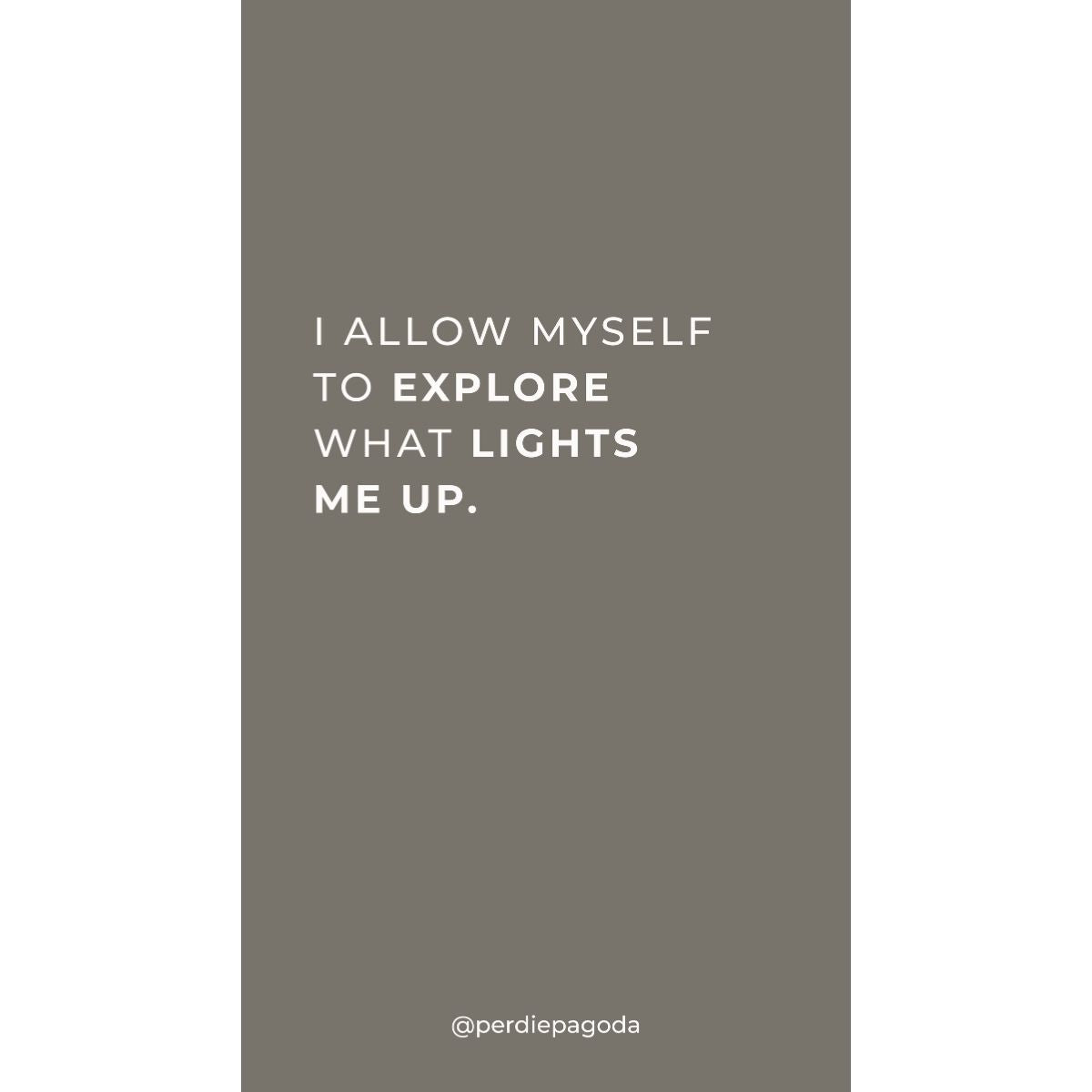Affirmation quote I allow myself to explore what lights me up for vision boards focused on self discovery and personal growth.