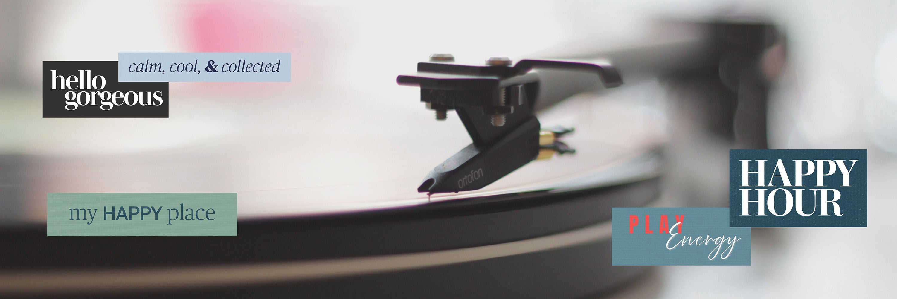 Close-up of a vinyl record player creating a cozy atmosphere, representing relaxing hobbies, home routines, and self-care lifestyle.