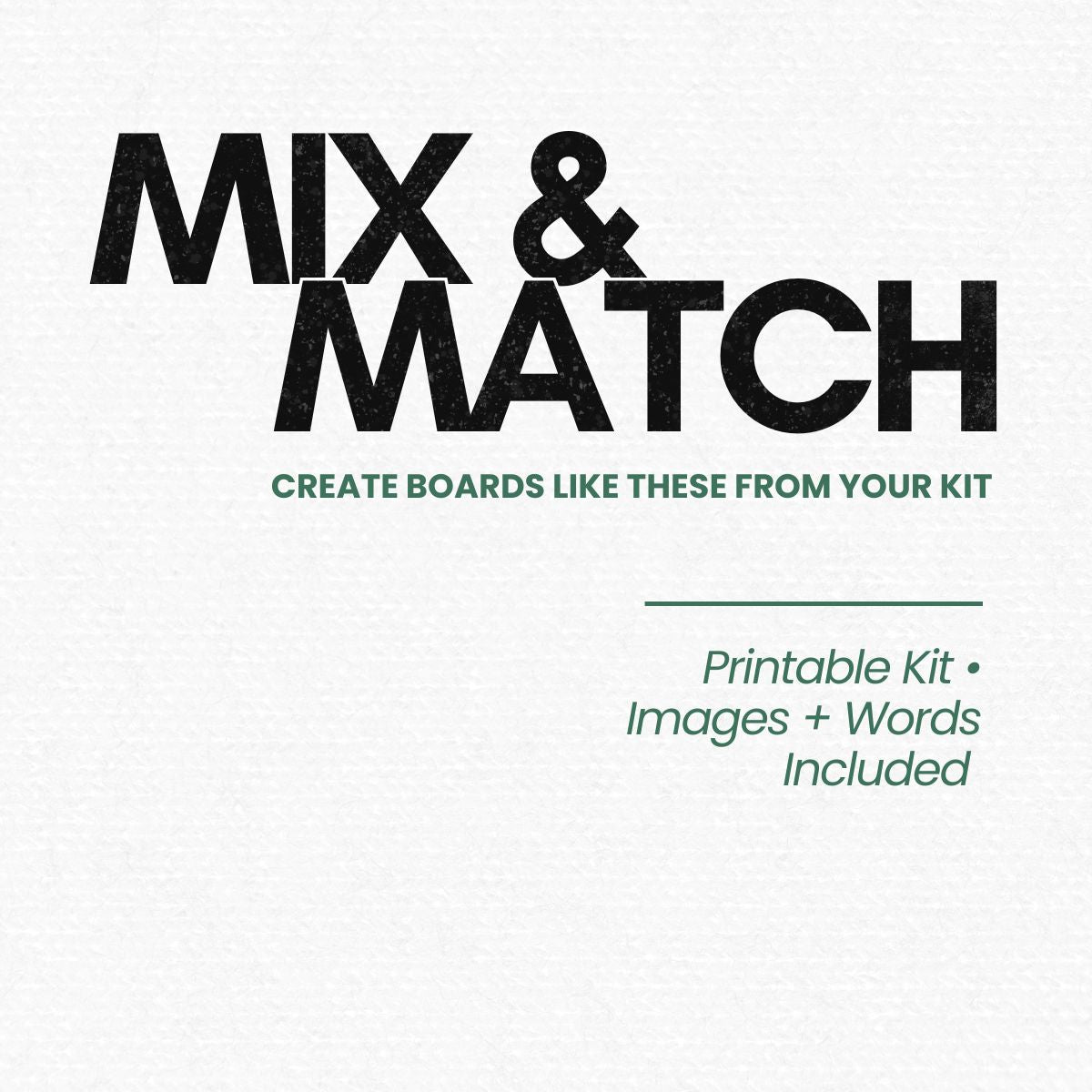 Money and career vision board kit with mix and match images and words for creating a personalized wealth, success, and goal setting vision board.
