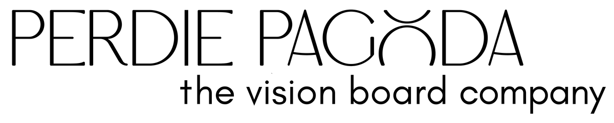 Perdie Pagoda logo with the tagline “the vision board company.”