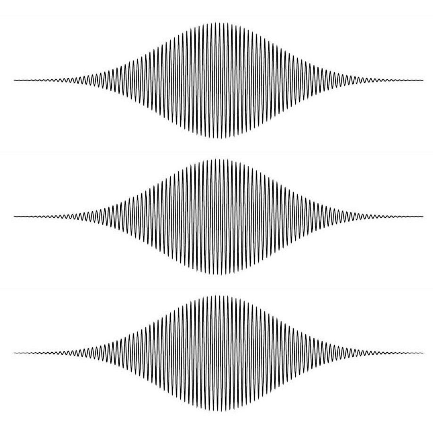 Minimalist illustration of repeating vibrational waveforms, symbolizing frequency, resonance, and quantum physics principles.