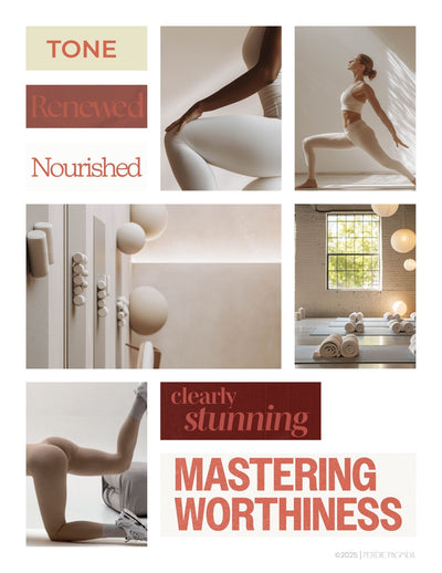 Preview video of the Health and Spirituality Volume Two vision board kit, showcasing aesthetic imagery, affirmations, and headlines centered on nourishment, movement, renewal, and inner alignment.